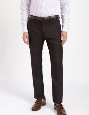 ARROW Regular Fit Men Brown Trousers