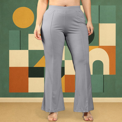 Trouserwala Loose Fit Women Grey Trousers