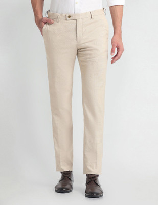 ARROW Regular Fit Men Beige Trousers