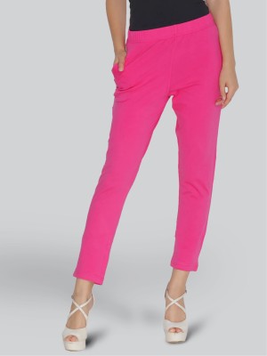 Lyra Slim Fit Women Pink Trousers