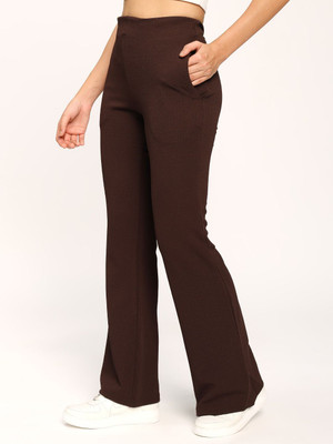 AUMBE Slim Fit Women Brown Trousers