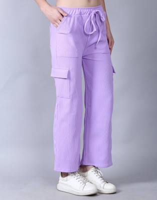 Aileyis Regular Fit Women Purple Trousers