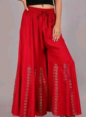 Shafaq enterprises Comfort Fit Women Red Trousers