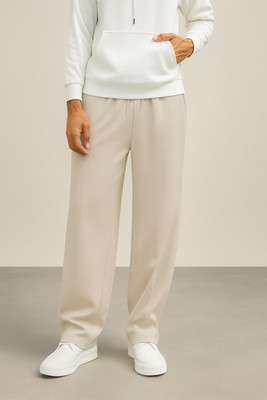 GROVERHUB Relaxed Men Beige Trousers