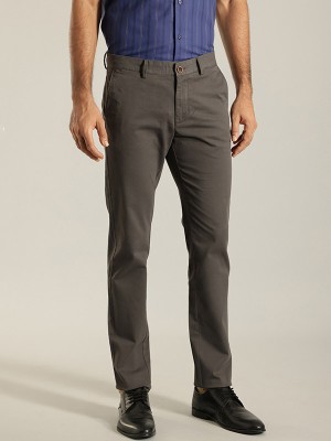 INDIAN TERRAIN Slim Fit Men Grey Trousers