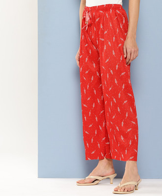 Aarika Regular Fit Girls Red Trousers