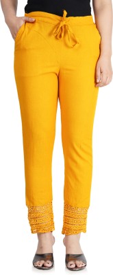 namrita prints Slim Fit Women Yellow Trousers