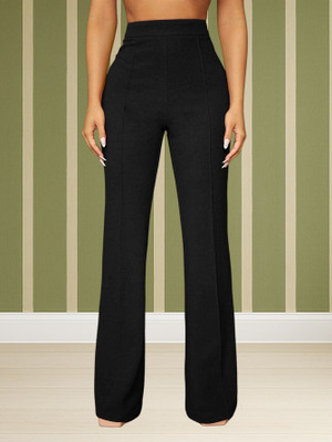 Anitafashion Comfort Fit, Regular Fit Women Black Trousers