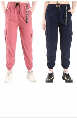 SKUs Regular Fit Women Pink, Black Trousers