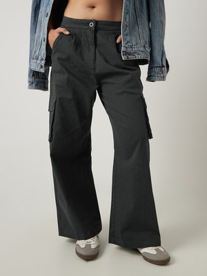BEWAKOOF Relaxed Women Grey Trousers