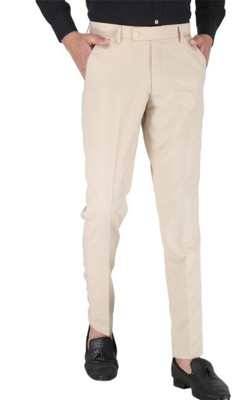 ABHIRAAM Regular Fit Men Beige Trousers