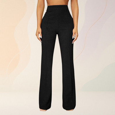 lookskky Loose Fit Women Black Trousers