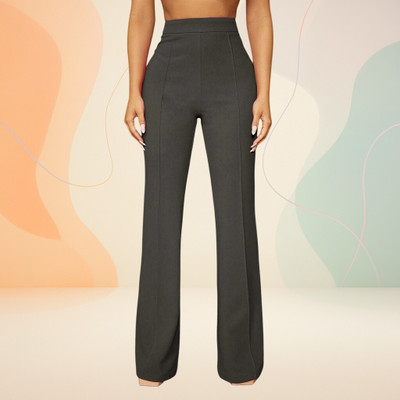 HouseOfCommon Comfort Fit, Regular Fit Women Grey Trousers