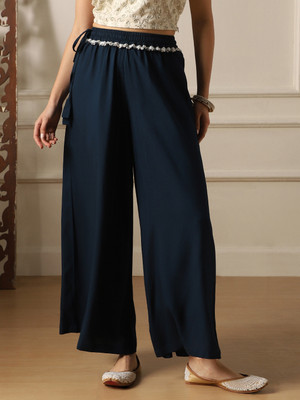 Globus Flared Women Blue Trousers