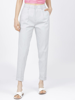 Tokyo Talkies Tapered Women Grey Trousers
