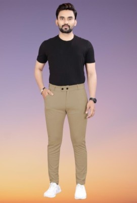 Shree Kandhal Fashion Slim Fit Men Khaki Trousers