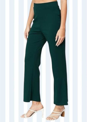 HouseOfCommon Regular Fit Women Dark Green Trousers