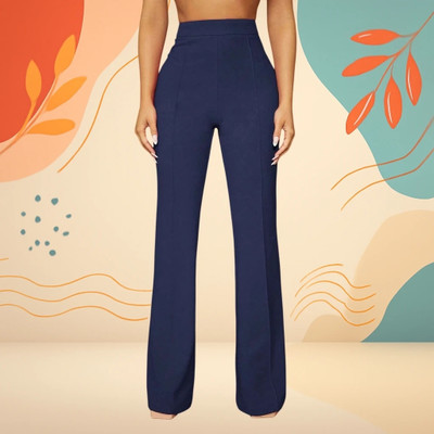 Anitafashion Loose Fit Women Dark Blue Trousers