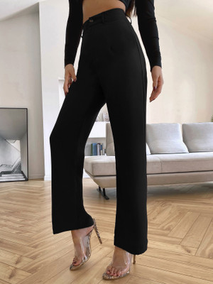 CHALODIA Regular Fit Women Black Trousers