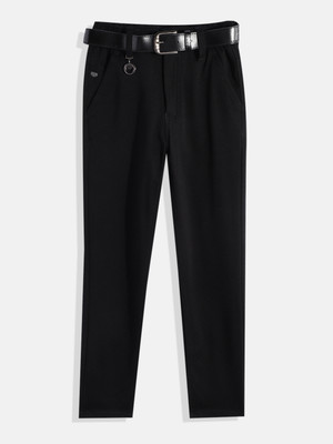 CAVIO Regular Fit Boys Black Trousers