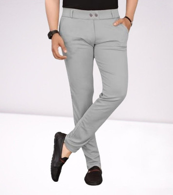 Advikfashion Slim Fit Men Grey Trousers