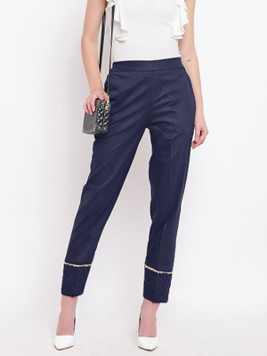 FLOREOS Regular Fit Women Dark Blue Trousers