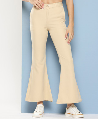 Aarika Regular Fit Girls Beige Trousers