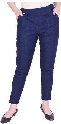 NeeloKurtis Comfort Fit Women Dark Blue Trousers