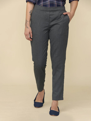 Wearhouse Slim Fit Women Grey Trousers