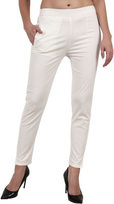 POPWINGS Regular Fit Women White Trousers