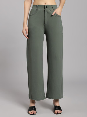 Veltick Loose Fit Women Green Trousers