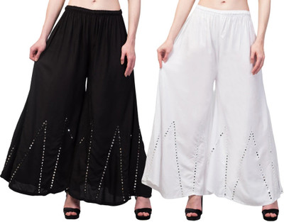 OMAAYA Comfort Fit Women White Trousers