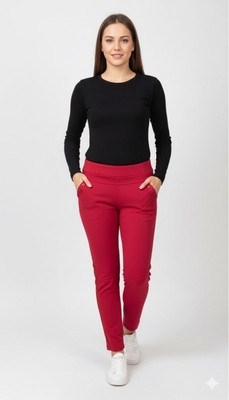 Aadhyacreations Loose Fit, Comfort Fit Women Black Trousers