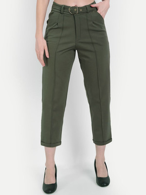 Broadstar Straight Fit Women Green Trousers