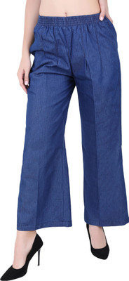 MM-21 Loose Fit Women Dark Blue Trousers