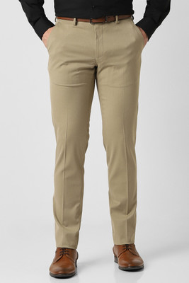 VAN HEUSEN Slim Fit Men Khaki Trousers