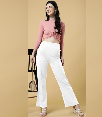 Doil Domec Straight Fit Women White Trousers