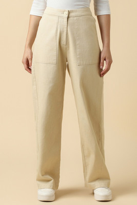 Allen Solly Regular Fit Women Beige Trousers