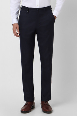 VAN HEUSEN Slim Fit Men Dark Blue Trousers