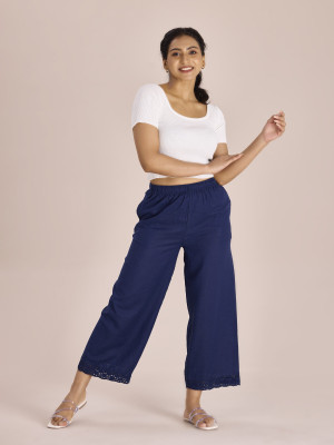 GO COLORS Relaxed Women Blue Trousers
