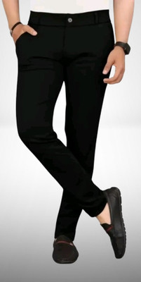 Nitya TrackP Slim Fit Men Black Trousers