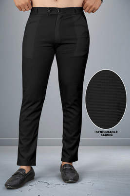 JACKBELLA Slim Fit Men Black Trousers