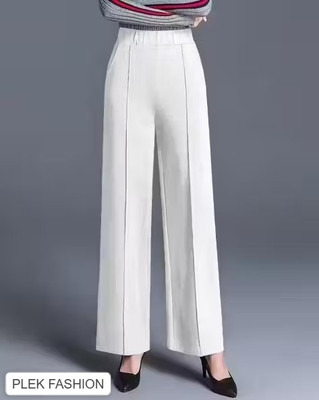 PLEK Regular Fit Women White Trousers