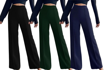 Kintu Parantu Regular Fit Women Black, Green, Blue Trousers