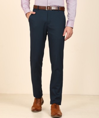 PETER ENGLAND Slim Fit Men Dark Blue Trousers