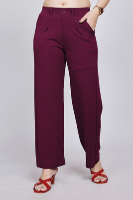 NORTHERN DENIM CO Regular Fit Women Maroon Trousers