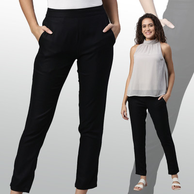Pranera Straight Fit Women Grey Trousers