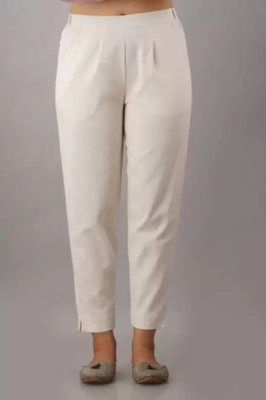 Tanusiya Regular Fit Women White Trousers