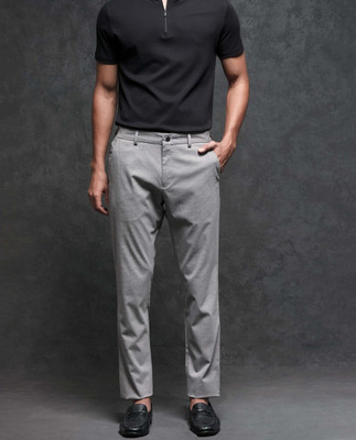 RARE RABBIT Slim Fit Men Grey Trousers