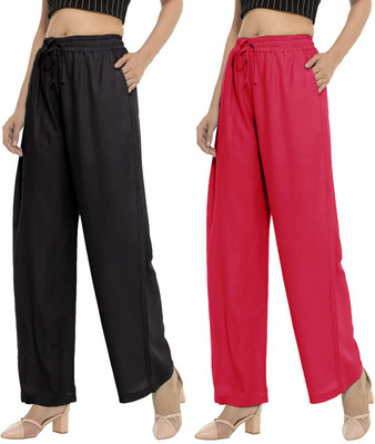 FC First Choice Flared Women Black Trousers